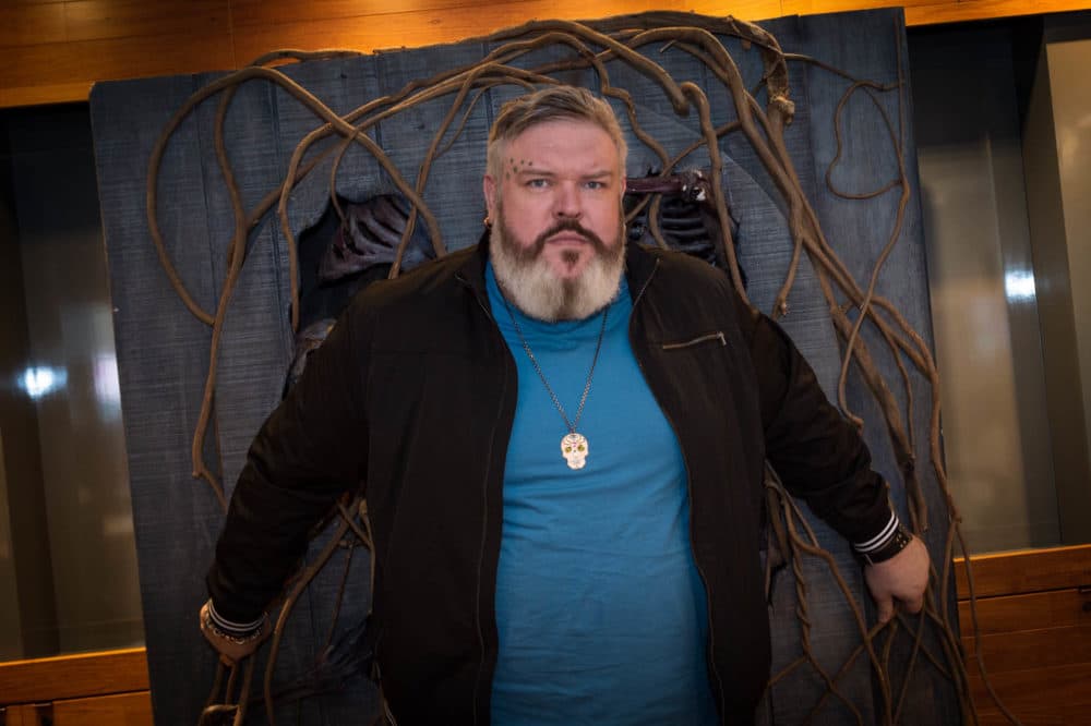 Kristian Nairn, who plays Hodor in &quot;Game of Thrones,&quot; visited Boston fans. (Courtesy Casey Photography)