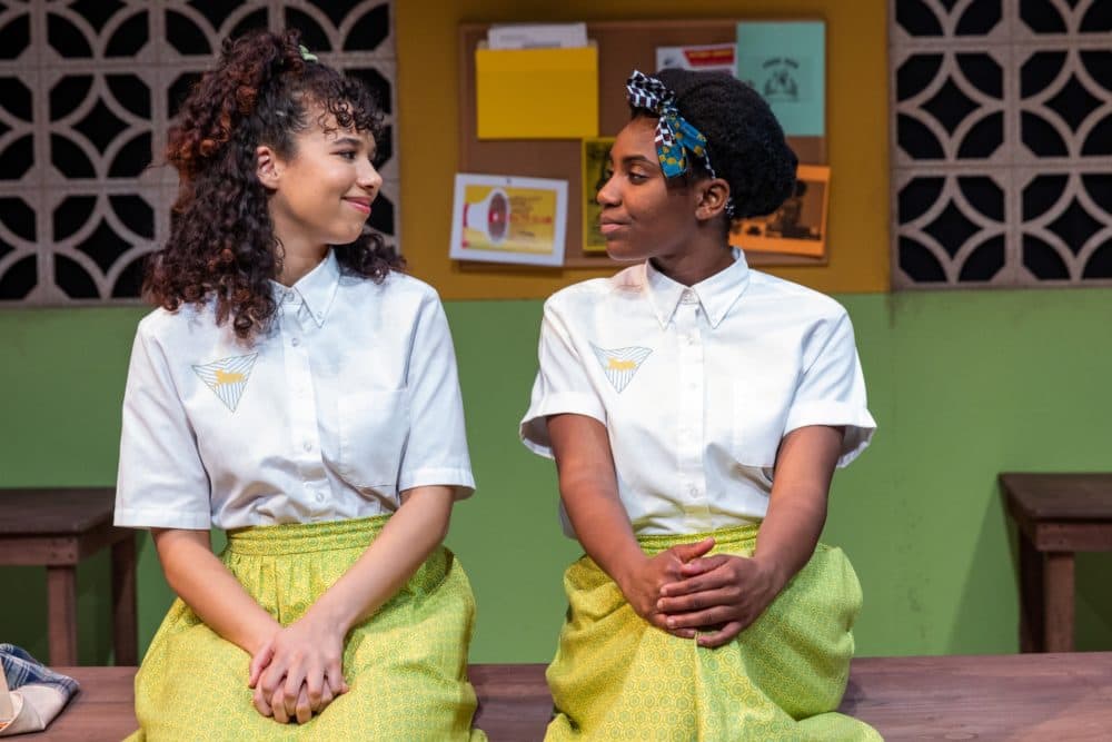 Victoria Byrd and Ireon Roach in &quot;School Girls; or, the African Mean Girls Play.&quot; (Courtesy Maggie Hall Photography)