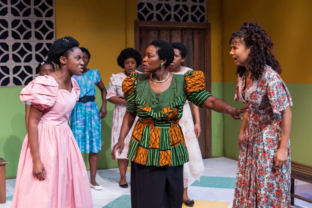 Ireon Roach, Crystin Gilmore and Victoria Byrd in &quot;School Girls; or, the African Mean Girls Play.&quot; (Courtesy Maggie Hall Photography)