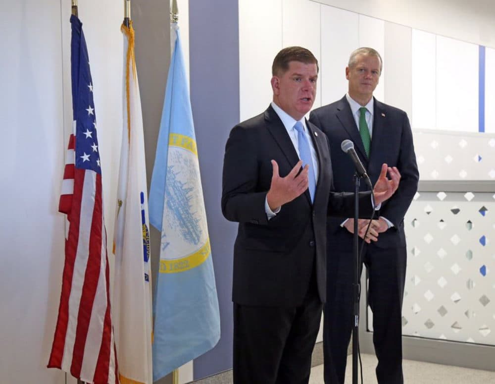 Boston Mayor Marty Walsh and Massachusetts Gov. Charlie Baker are in Washington this week talking to legislators for &quot;Infrastructure Week.&quot; (Courtesy Walsh's Twitter)