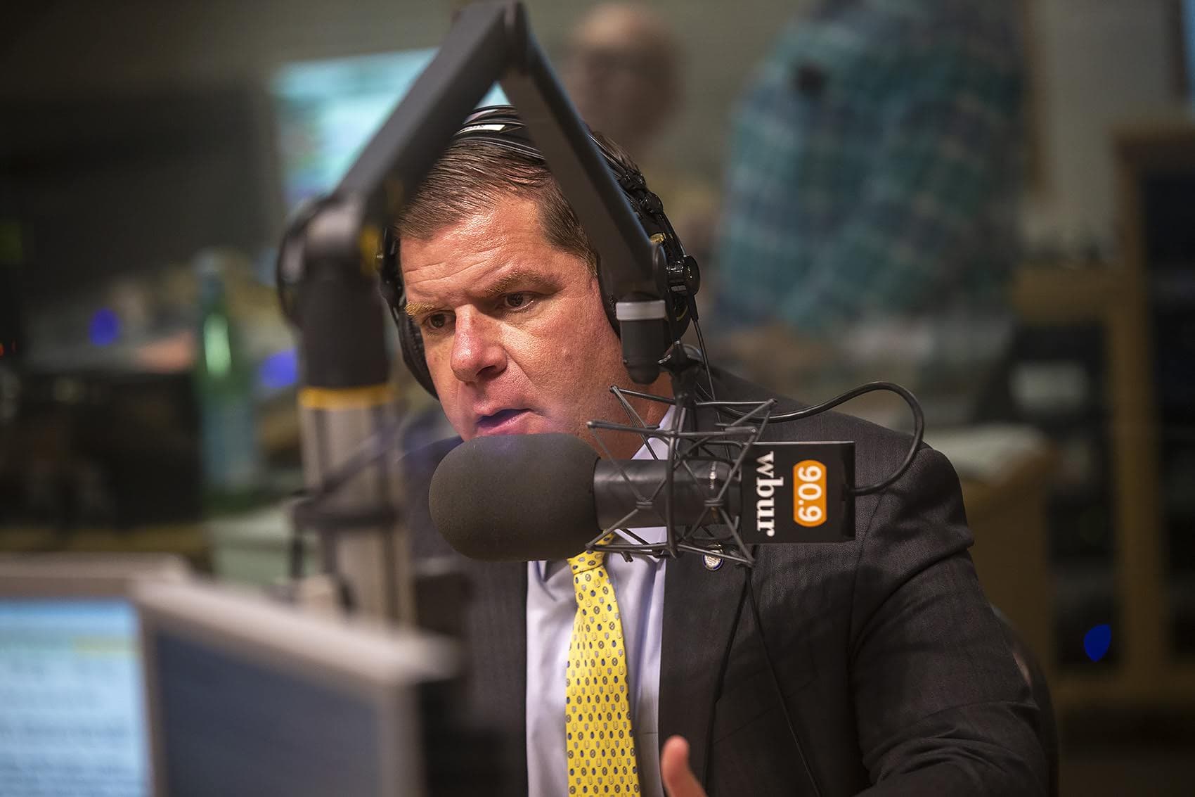 Boston Mayor Marty Walsh in the WBUR studio in May 2019 (Jesse Costa/WBUR)