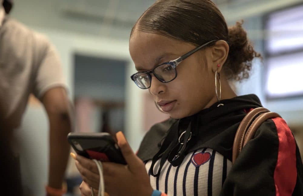 Trinity Raye, a seventh grader at Helen Y. Davis Leadership Academy Charter Public School in Dorchester. (Robin Lubbock/WBUR)