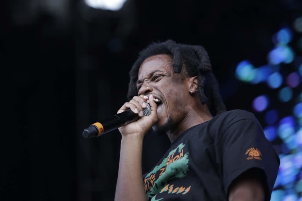 Denzel Curry performs. (Hadley Green for WBUR)