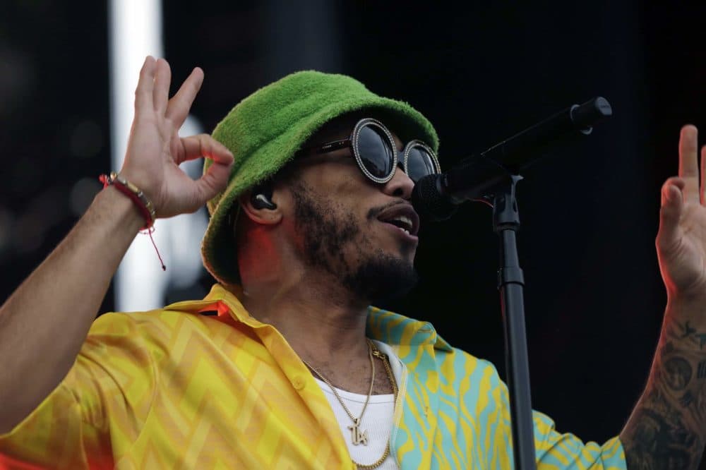 Anderson .Paak performs on Saturday night at Boston Calling. (Hadley Green for WBUR)