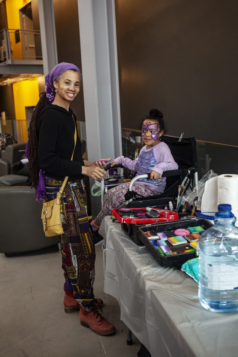 Radiant Jasmin and Myla Silberg take part in the "Wee Free Black Mamas" event (OJ Slaughter for WBUR)