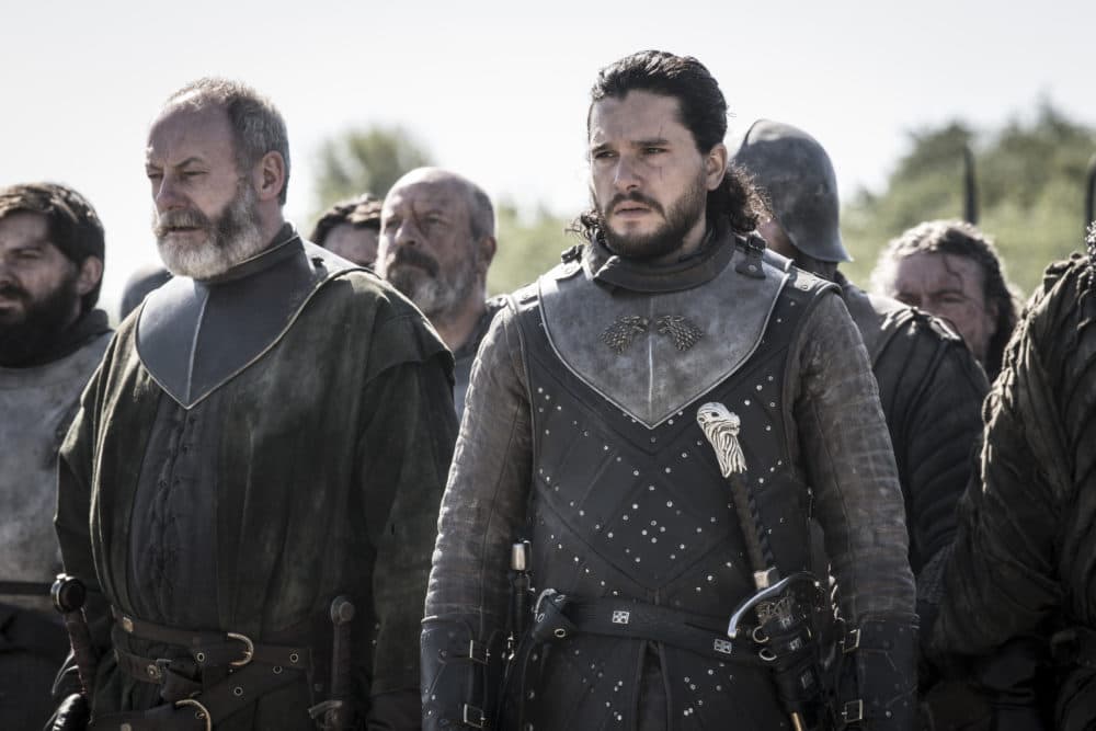 Liam Cunningham and Kit Harington in "Game of Thrones." (Helen Sloane/HBO)