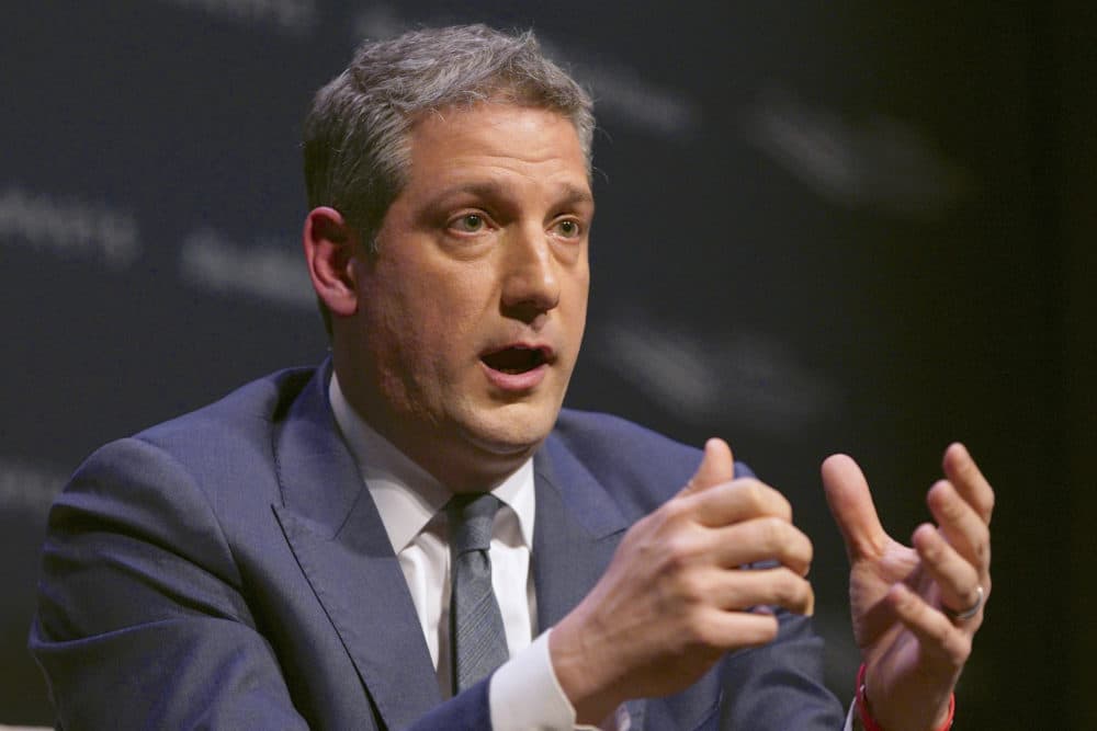 Rep. Tim Ryan, D-Ohio, speaks at the Heartland Forum held on the campus of Buena Vista University in Storm Lake, Iowa on March 30, 2019. (Nati Harnik/AP)