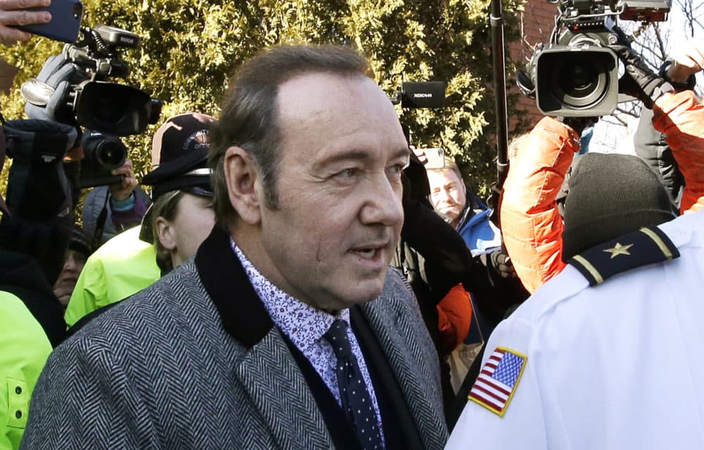 Actor Kevin Spacey departs from district court after arraignment on a charge of indecent assault and battery in Nantucket, Mass. (Steven Senne/AP)