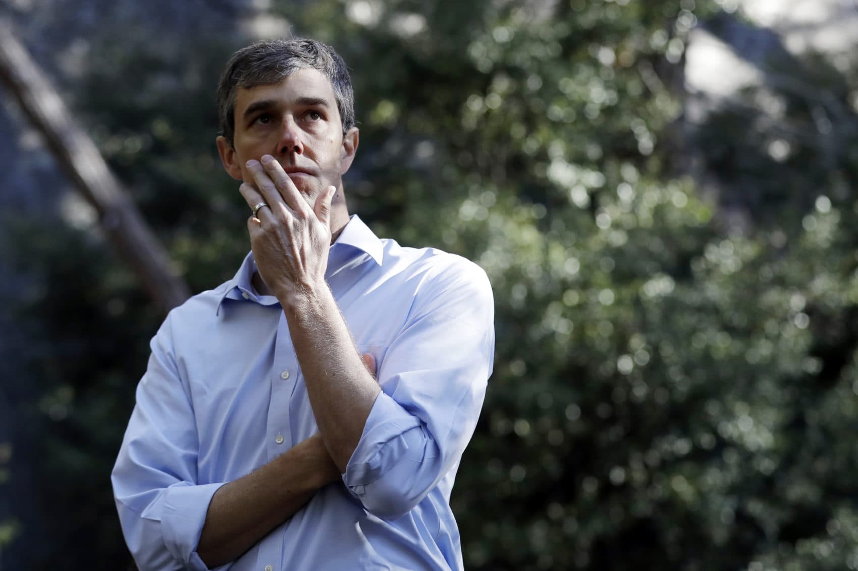 Democratic presidential candidate and former Texas congressman Beto O'Rourke pauses to watch the scenery Monday, April 29, 2019, in Yosemite National Park, Calif. (Marcio Jose Sanchez/AP)