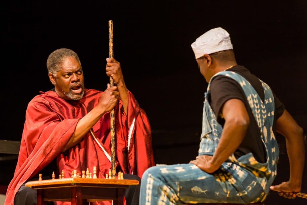 Johnny Lee Davenport (Great Grand Daddy Deus) and Regie Gibson (Great Grand Paw Sidin) in &quot;black odyssey boston.&quot; (Courtesy Maggie Hall)