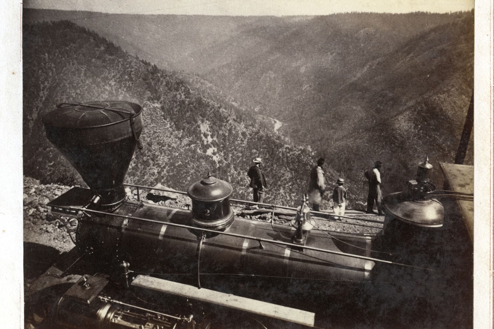 View of the Forks of the American River, three miles above Alta. (Alfred A. Hart Photographs, ca. 1862-1869 from the Department of Special Collections, Stanford University Libraries)