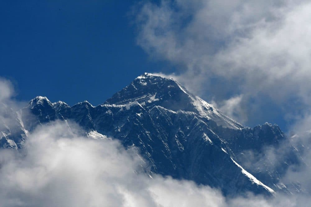 Mount Everest (height 8848 metres) is seen in the Everest region, some 140 km northeast of Kathmandu, on May 27, 2019. (Prakash Nathema/AFP/Getty Images)