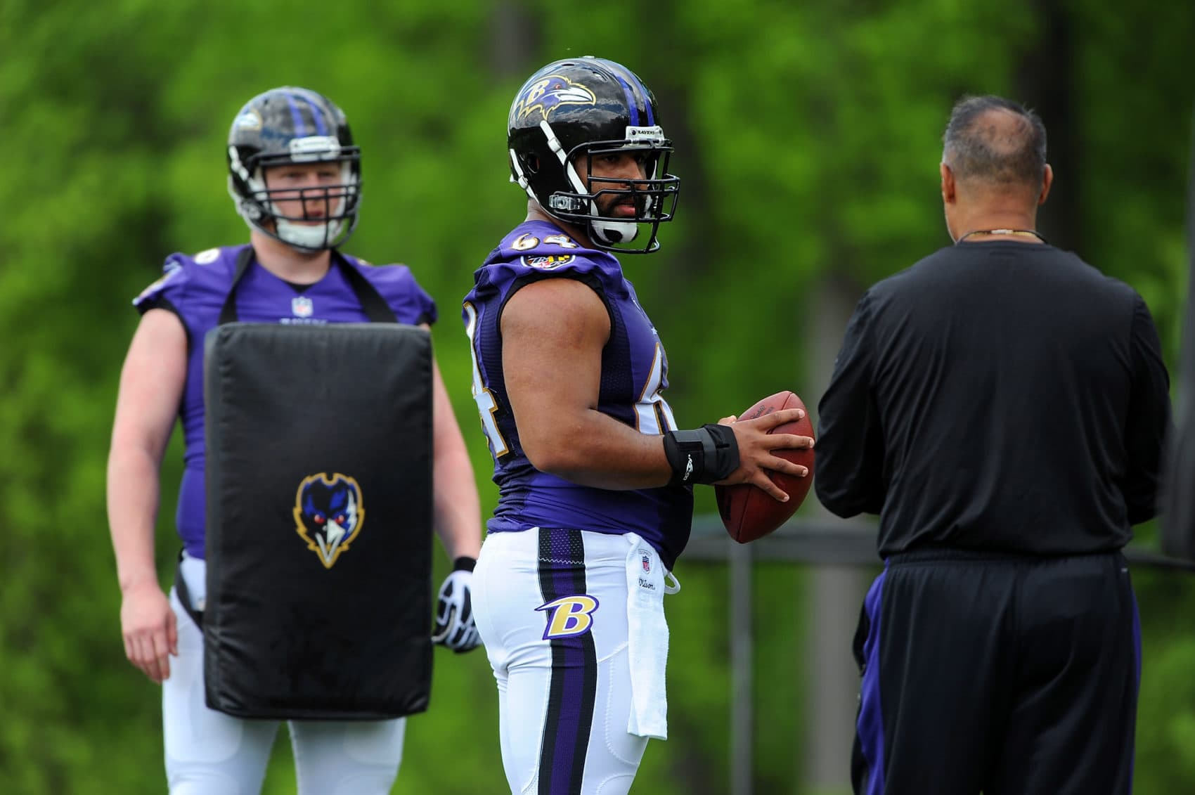 Urschel at the Ravens' rookie minicamp in 2014. (Larry French/Getty Images)