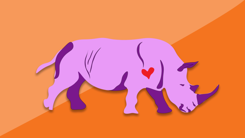 The Lavender Rhino became a symbol of gay resistance in the 1970s. (Illustration by Arielle Gray/WBUR)