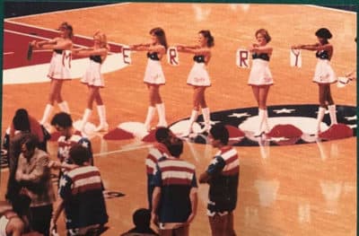 The Bullettes celebrate the 1978 holiday. Washington Bullets in foreground, Anna Cruse third from left. (Courtesy Anna Cruse)