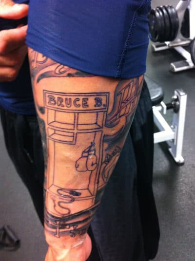 Ryan Reaves's tattoo honoring his late friend, Bruce Oake. (Courtesy Scott Oake)