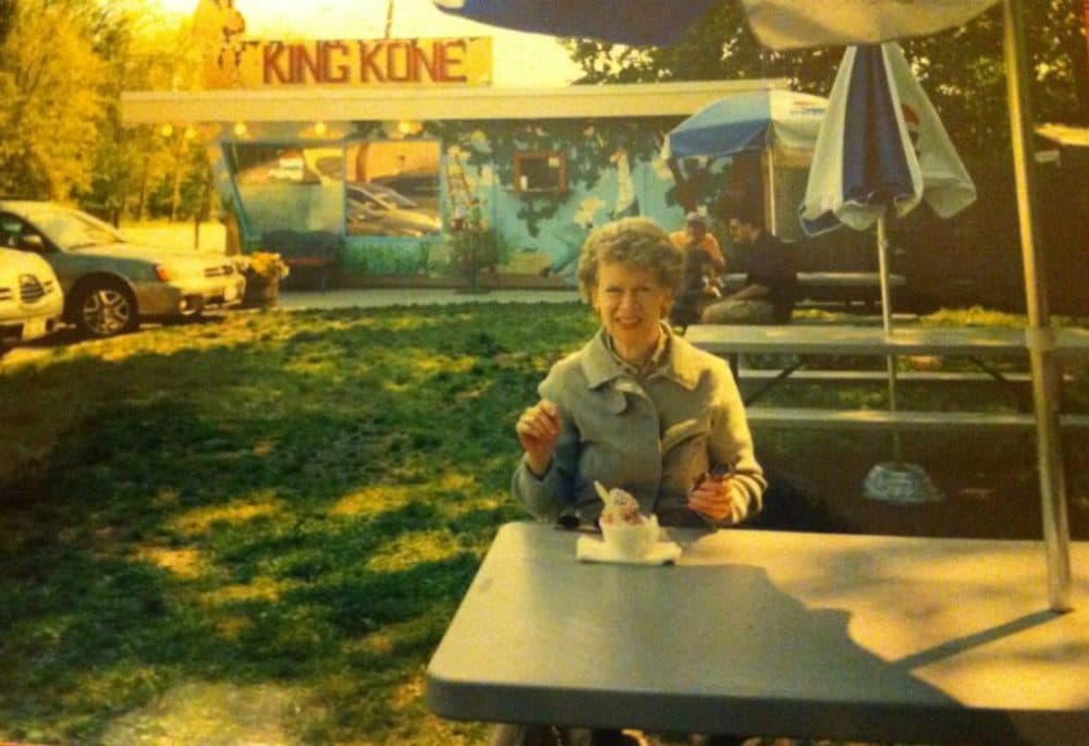 The author's mother, out for ice cream on Mother's Day, in 2010. (Courtesy)