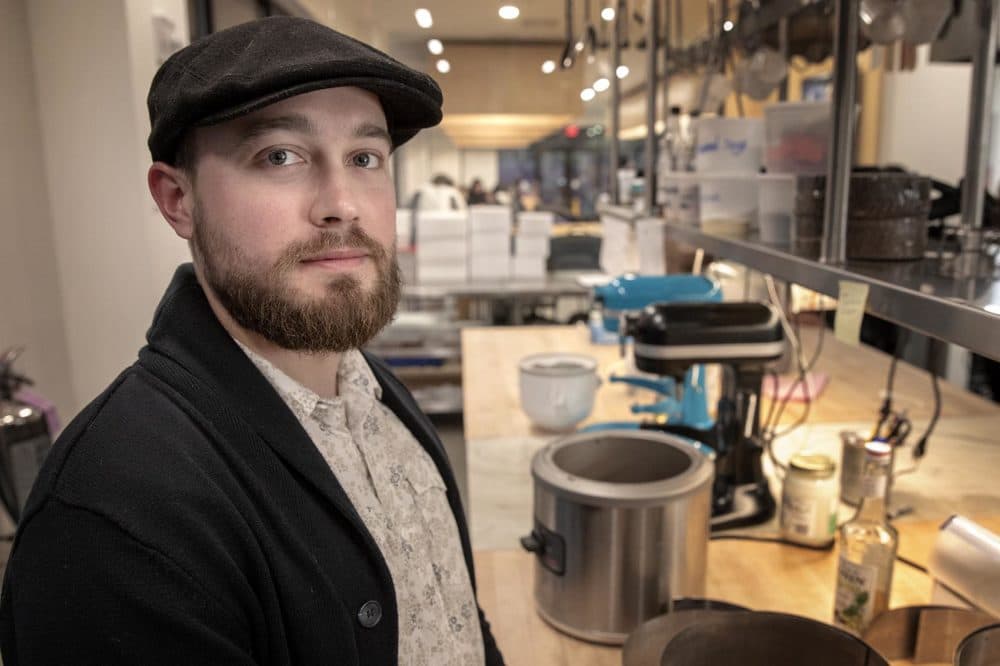 Designer and researcher Keith Hartwig at Toscanini's. (Robin Lubbock/WBUR)