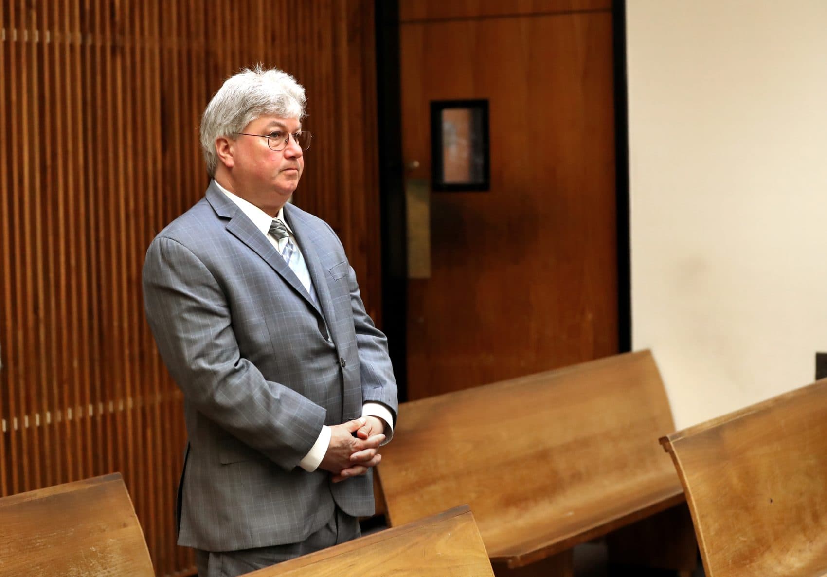 Sen. Michael Brady of Brockton in Quincy District Court. (David L. Ryan/Boston Globe Pool Photo via SHNS)