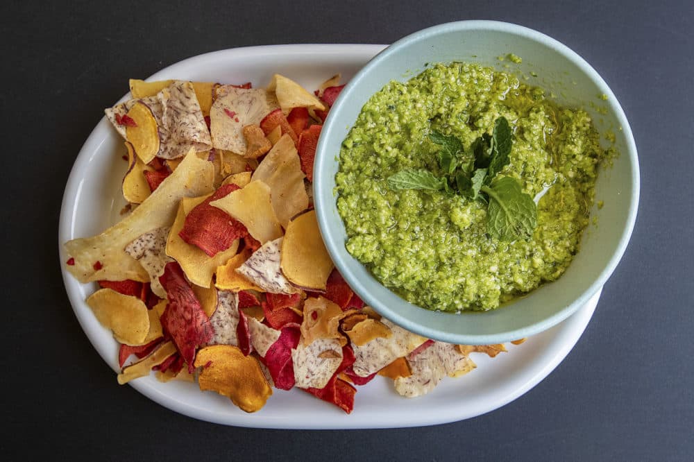 Kathy's pea pesto. (Jesse Costa/WBUR)