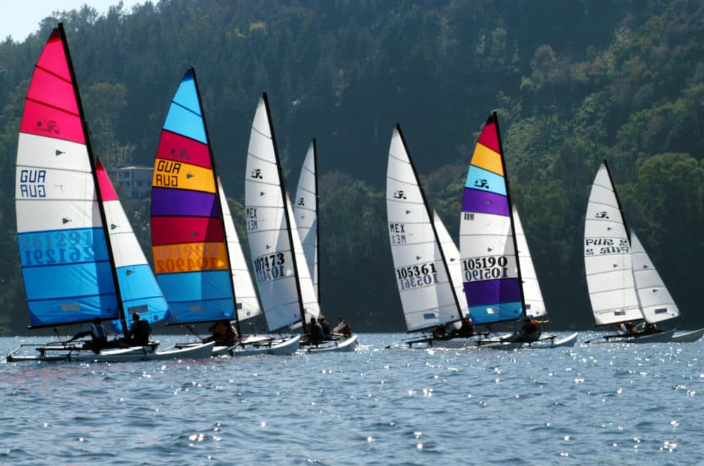 Sailboats compete during a competition on Lake Valle de Bravo, Mexico. (Marco Ugarte/AP)