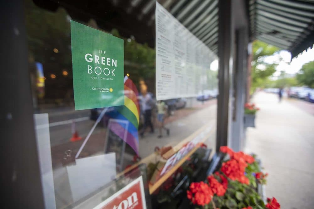Signs are up in Boston establishments that used to be included in the Green Book. (Jesse Costa/WBUR)