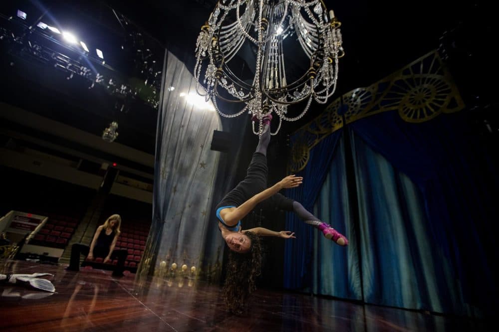 Cirque Du Soleil rehearsal on June 19, 2019 at Aggannis Arena in Boston. (Jesse Costa/WBUR)
