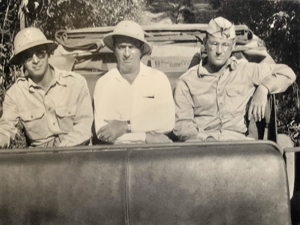 Moe Berg, middle, on assignment in South America. (Courtesy Linda McCarthy)