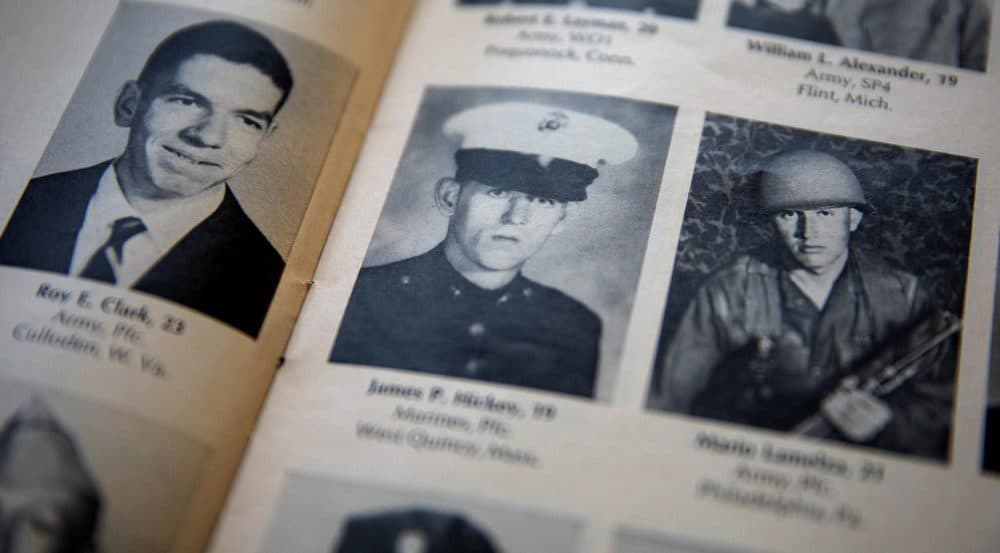 Marine Pfc. James Hickey of West Quincy, Mass., was killed in action in Vietnam on May 27, 1969. He was 19 years old. (Robin Lubbock/WBUR)