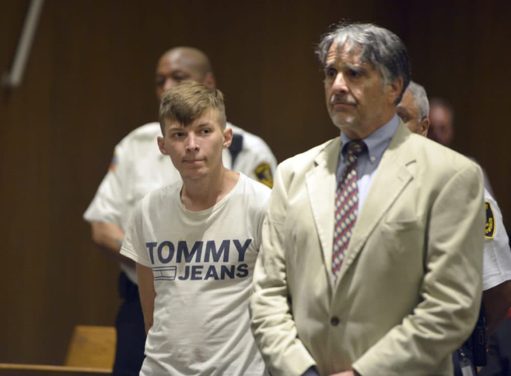 Volodymyr Zhukovskyy, 23, of West Springfield, stands with his attorney Donald Frank during his arraignment in Springfield District Court on Monday. Zhukovskyy was charged Monday with seven counts of negligent homicide. (Don Treeger/The Republican via AP, Pool)