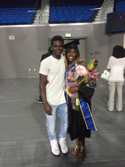 Aaron and Lauren at Lauren's graduation from UCLA in 2016. (Courtesy Lauren Holiday)