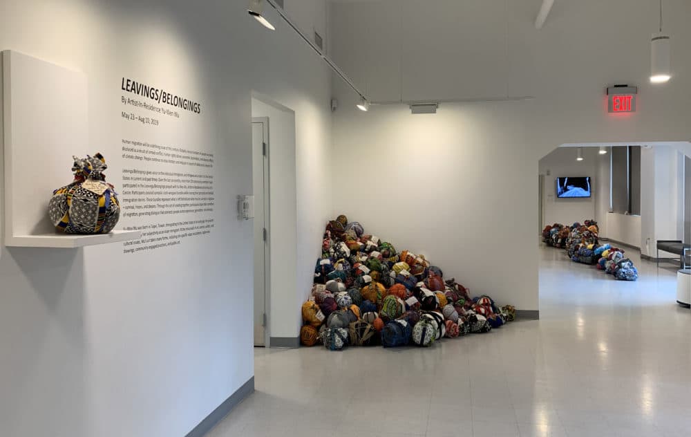 A view of Yu-Wen Wu's exhibition &quot;Leavings/Belongings&quot; at the Pao Arts Center. (Courtesy)