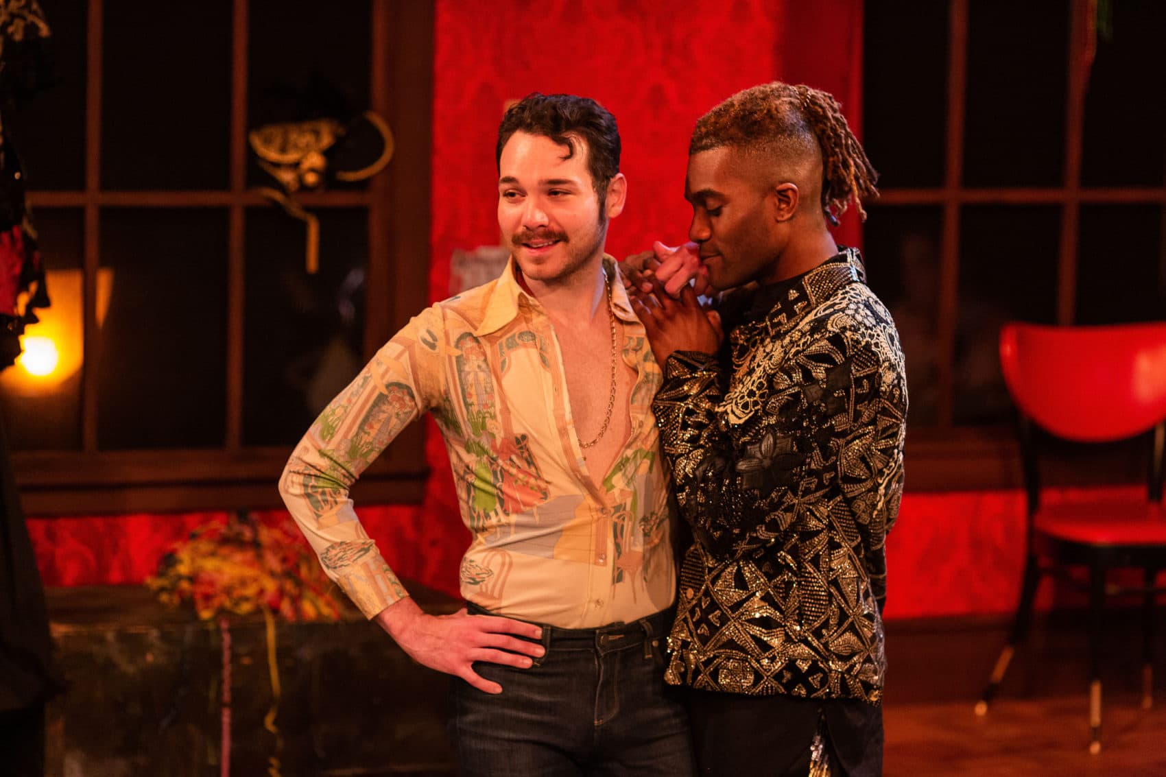 Eddie Shields and J'royce Jata in SpeakEasy Stage's production of "The View UpStairs." (Courtesy Nile Scott Studio)