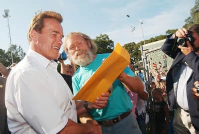 Governor Arnold Schwarzenegger with Gordy. (Manouch Manouch Shirvanioun)