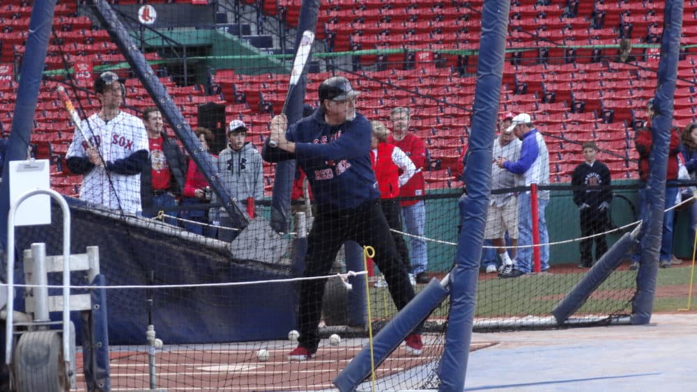 The author batting at Fenway Park in November 2013. (Courtesy of Roza Yarchun)