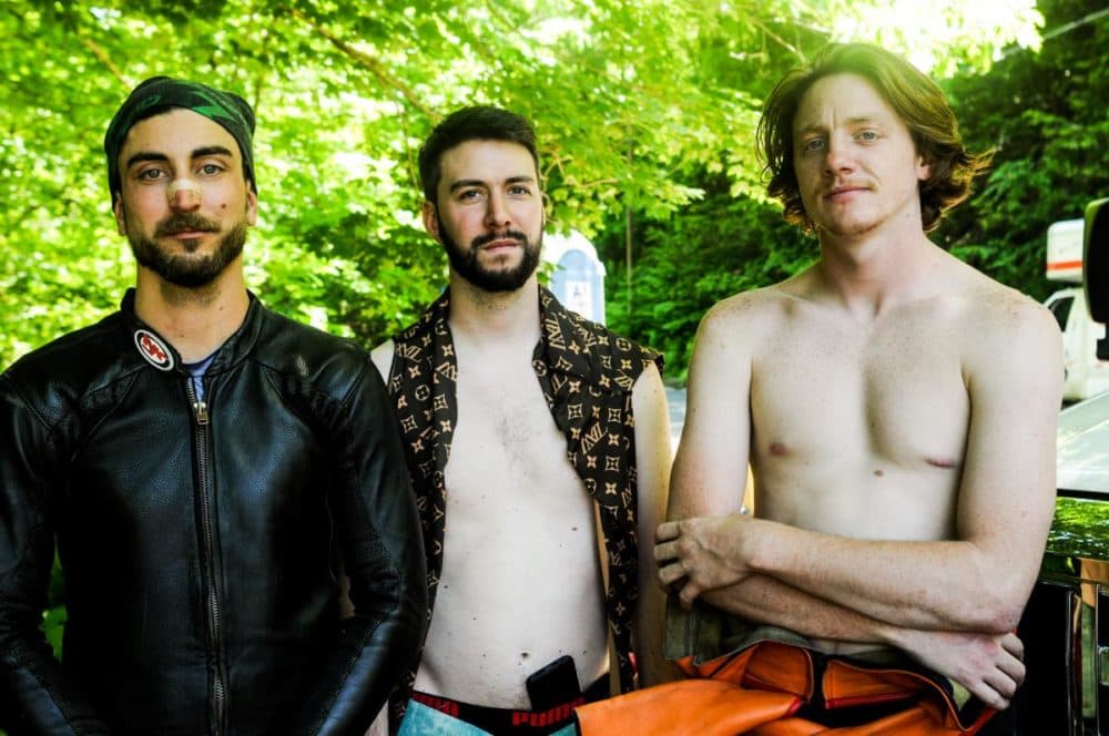 From left, racers Max Capps of southern California; Stephan Vaast of Newport, Rhode Island; and Morgan Owens of Mount Shasta, California. (Ben James/NEPR)