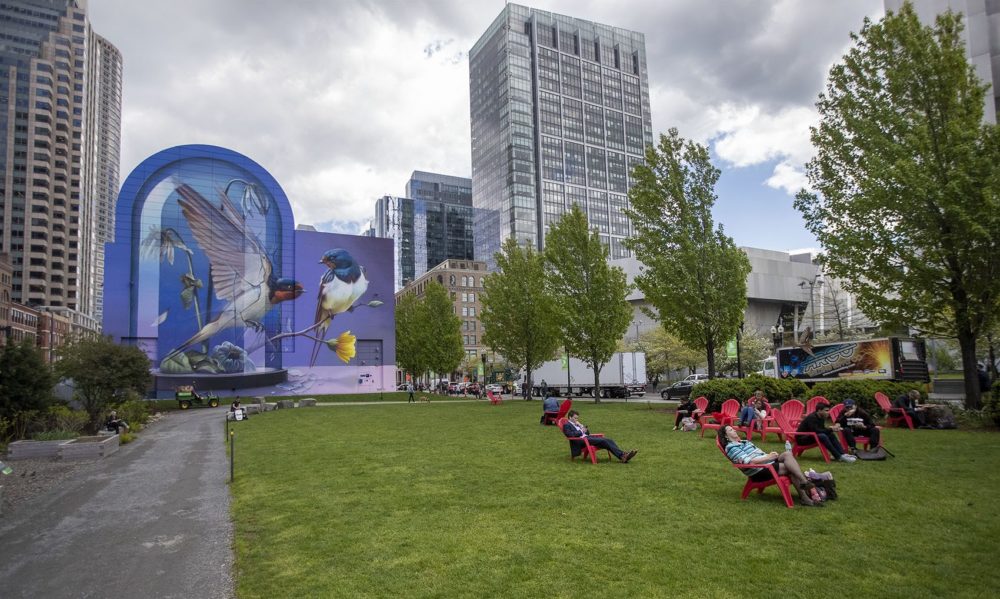 FIGMENT takes place along the Rose Kennedy Greenway in Boston. (Jesse Costa/WBUR)