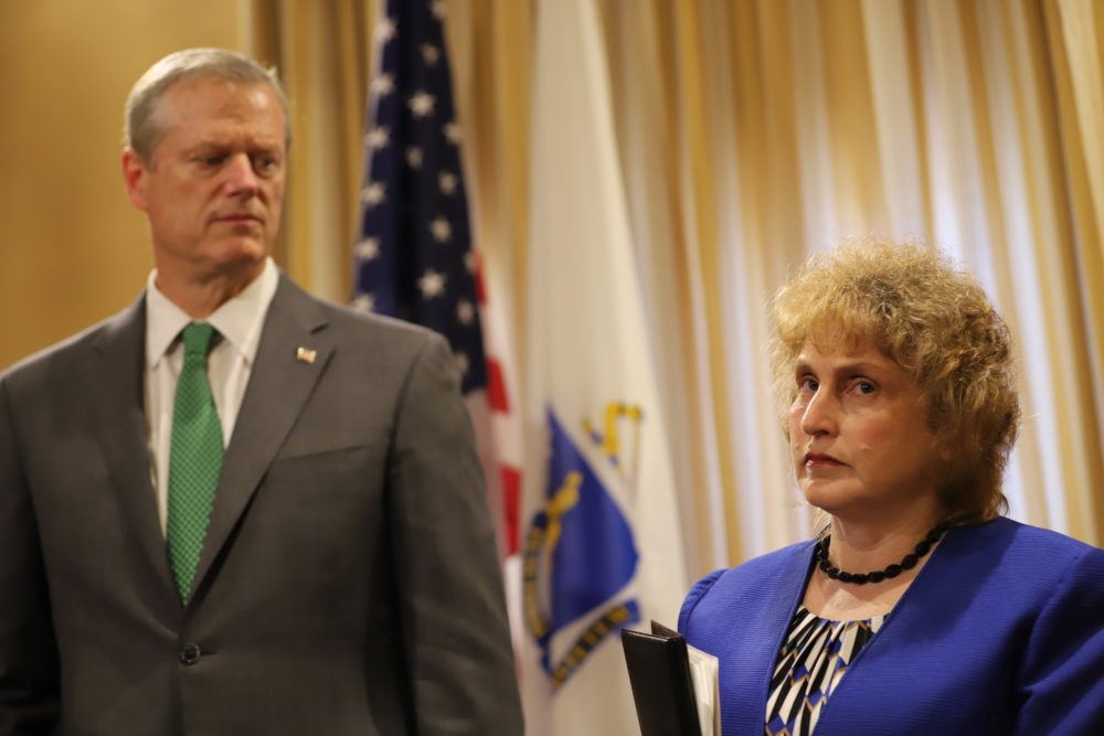 Transportation Secretary Stephanie Pollack (right) said Monday that the administration is still trying to piece together what led to &quot;tens of thousands&quot; of out-of-state driver notifications not being processed since March 2018. (Sam Doran/SHNS)