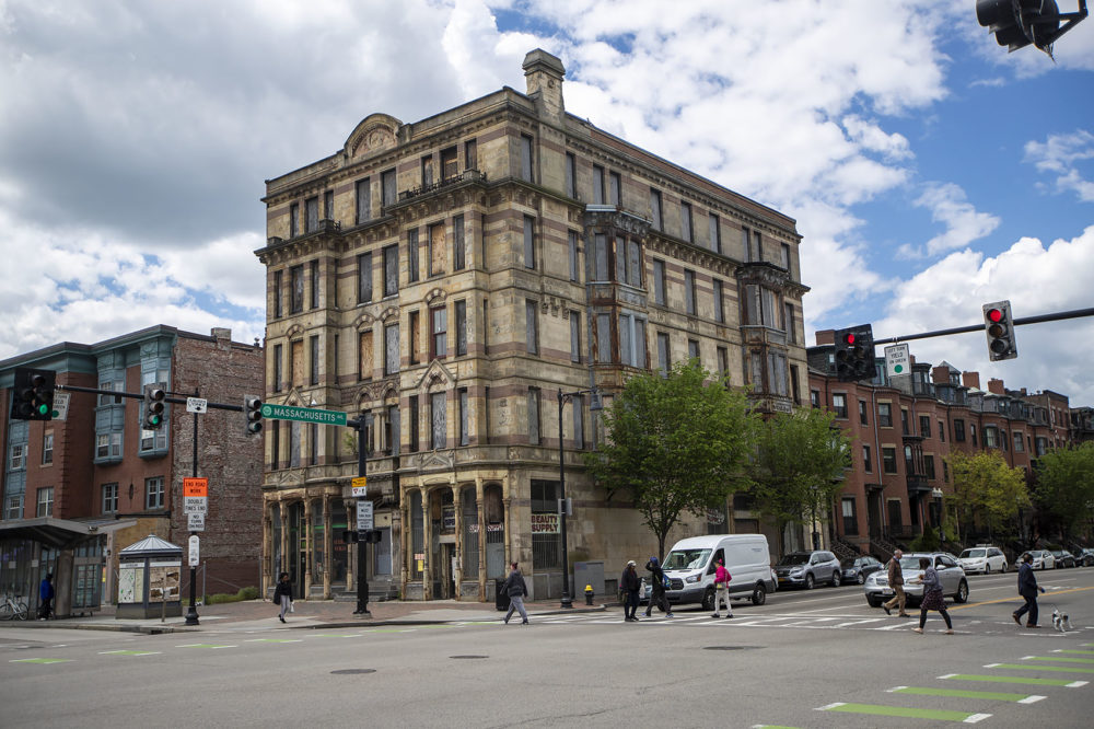 The Alexandra Hotel on Washington St. Boston officials classified the redevelopment as a South End project, but the building is actually in Roxbury. (Jesse Costa/WBUR)