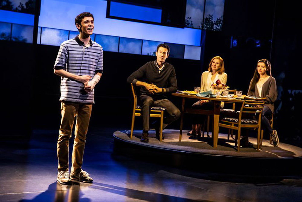 Ben Levi Ross, Aaron Lazar, Christiane Noll and Maggie McKenna in &quot;Dear Evan Hansen.&quot; (Courtesy Matthew Murphy)