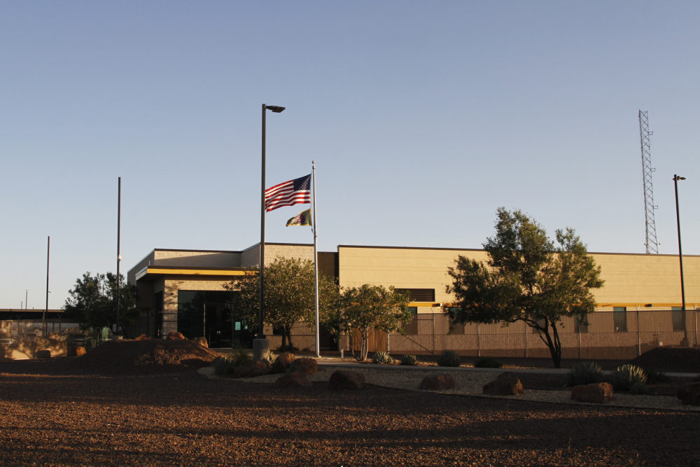 This June 20 file frame from video shows the entrance of a Border Patrol station in Clint, Texas. (Cedar Attanasio/AP)