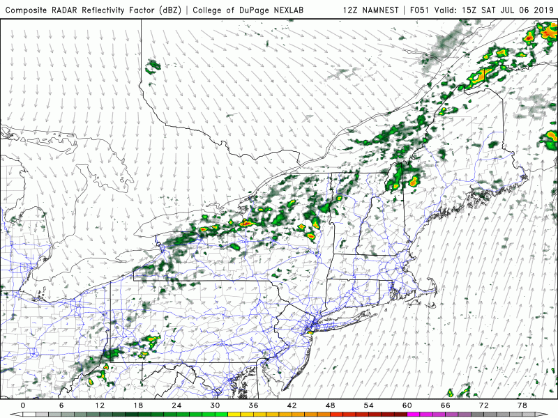 Showers and possible storms arrive late afternoon Saturday. (Courtesy COD Weather)