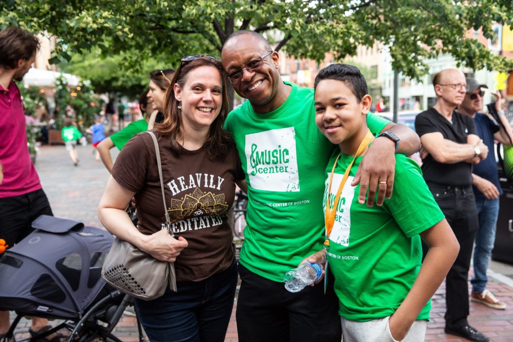 Lecolion Washington with his wife, Carina, and oldest son, Henning, at CMCB's Fête de la Musique event on June 22. (Courtesy Aram Boghosian)