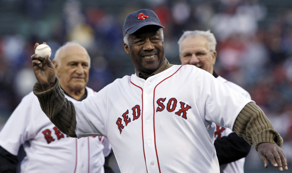 In this 2009, file photo, Red Sox great Elijah "Pumpsie" Green throws out a ceremonial first pitch for the Sox's game against the Baltimore Orioles in Boston. (Charles Krupa/AP)