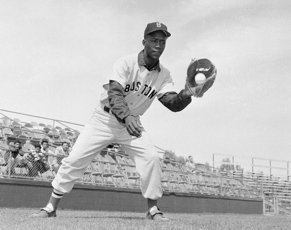 In this April 1959 file photo, Boston Red Sox's Elijah &quot;Pumpsie&quot; Green poses for a photo, location not known. Green, the first black player on the Red Sox, has died. He was 85. (Harold Filan, AP File Photo)