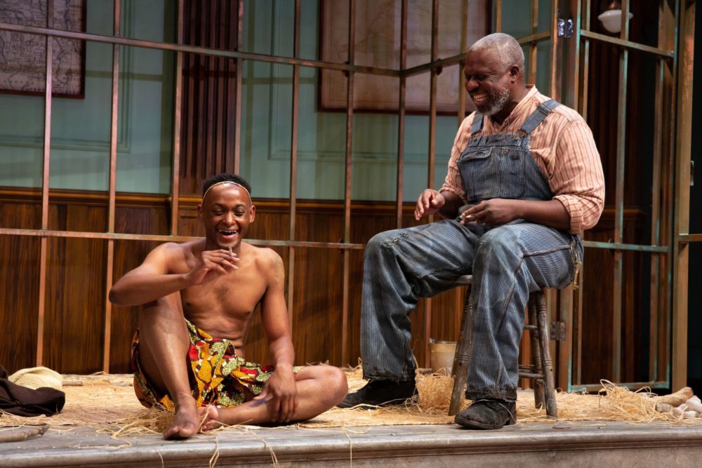 Antonio Michael Woodard and André Braugher in &quot;A Human Being, of a Sort,&quot; at Williamstown Theatre Festival. (Courtesy Jeremy Daniel)
