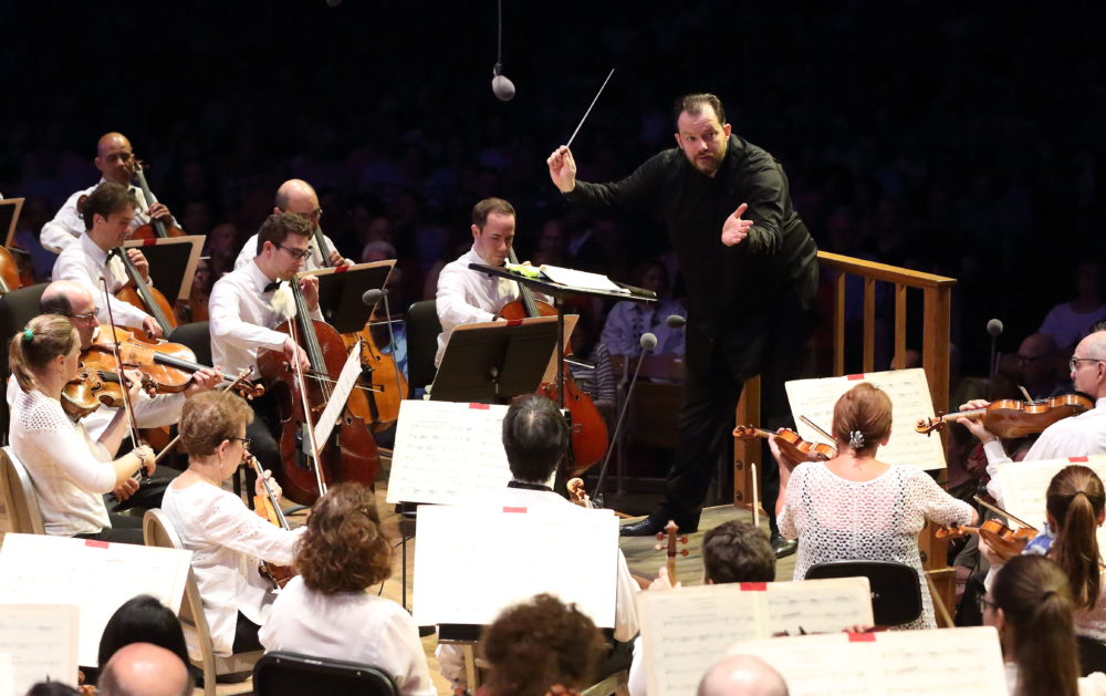 Andris Nelsons conducts Mahler's Symphony No. 5 at the Tanglewood opener. (Courtesy Hilary Scott)