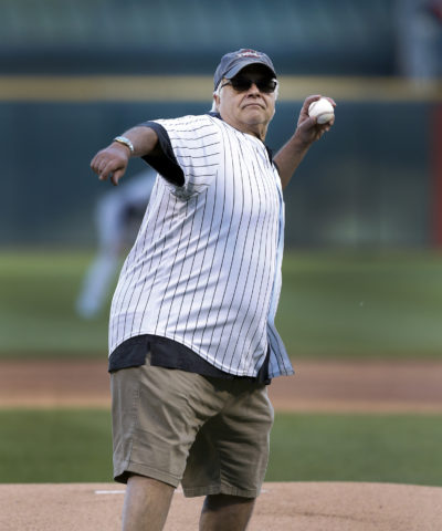 Steve Dahl throwing out the first pitch at now-named Guaranteed Rate Field on June 13. (Nuccio DiNuzzo/AP)