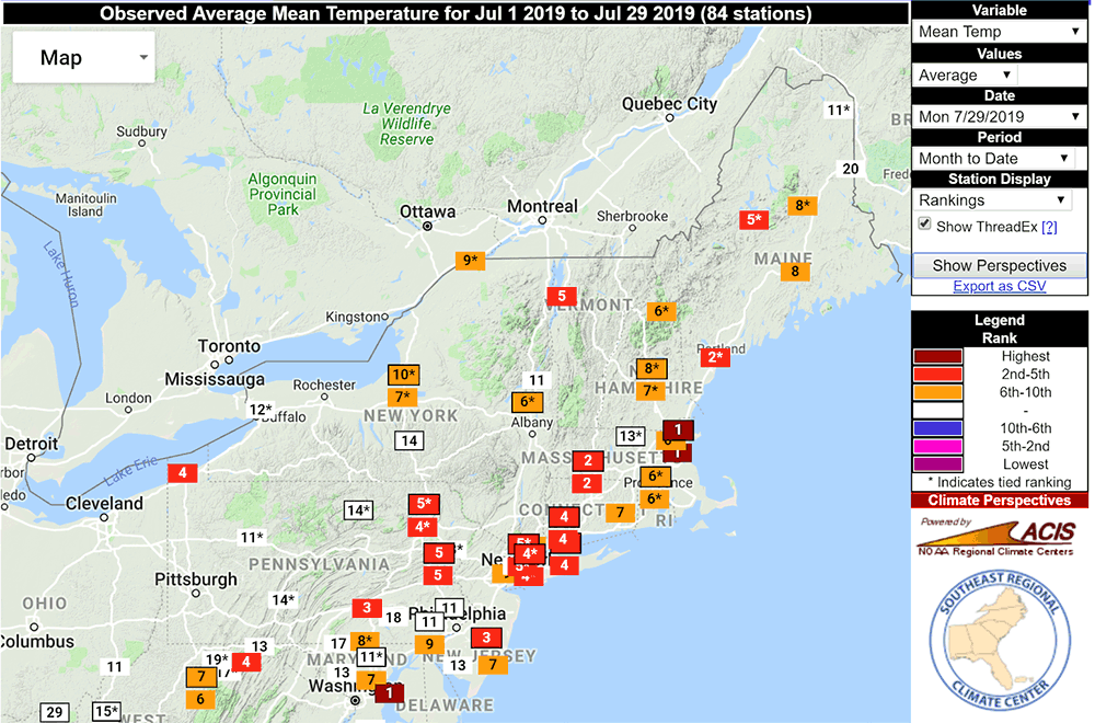 (Screenshot courtesy of the Southeast Regional Climate Center)