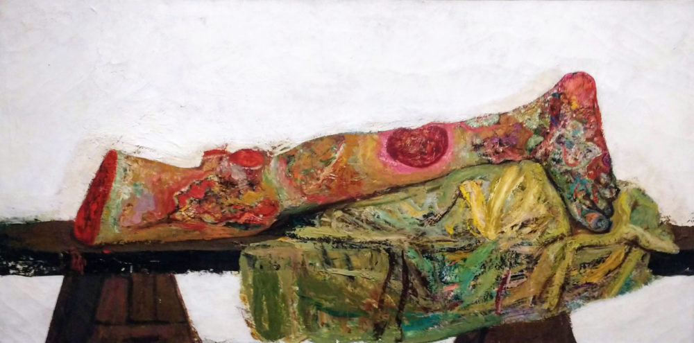 Hyman Bloom's painting of a female leg. (Lloyd Schwartz for WBUR)
